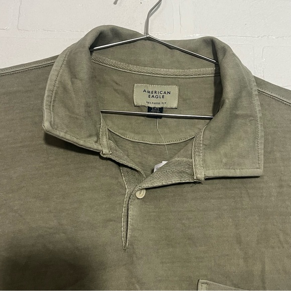 American Eagle Outfitters Mens Shirt Sage Green Polo Relaxed Fit Large NWT - Picture 3 of 7